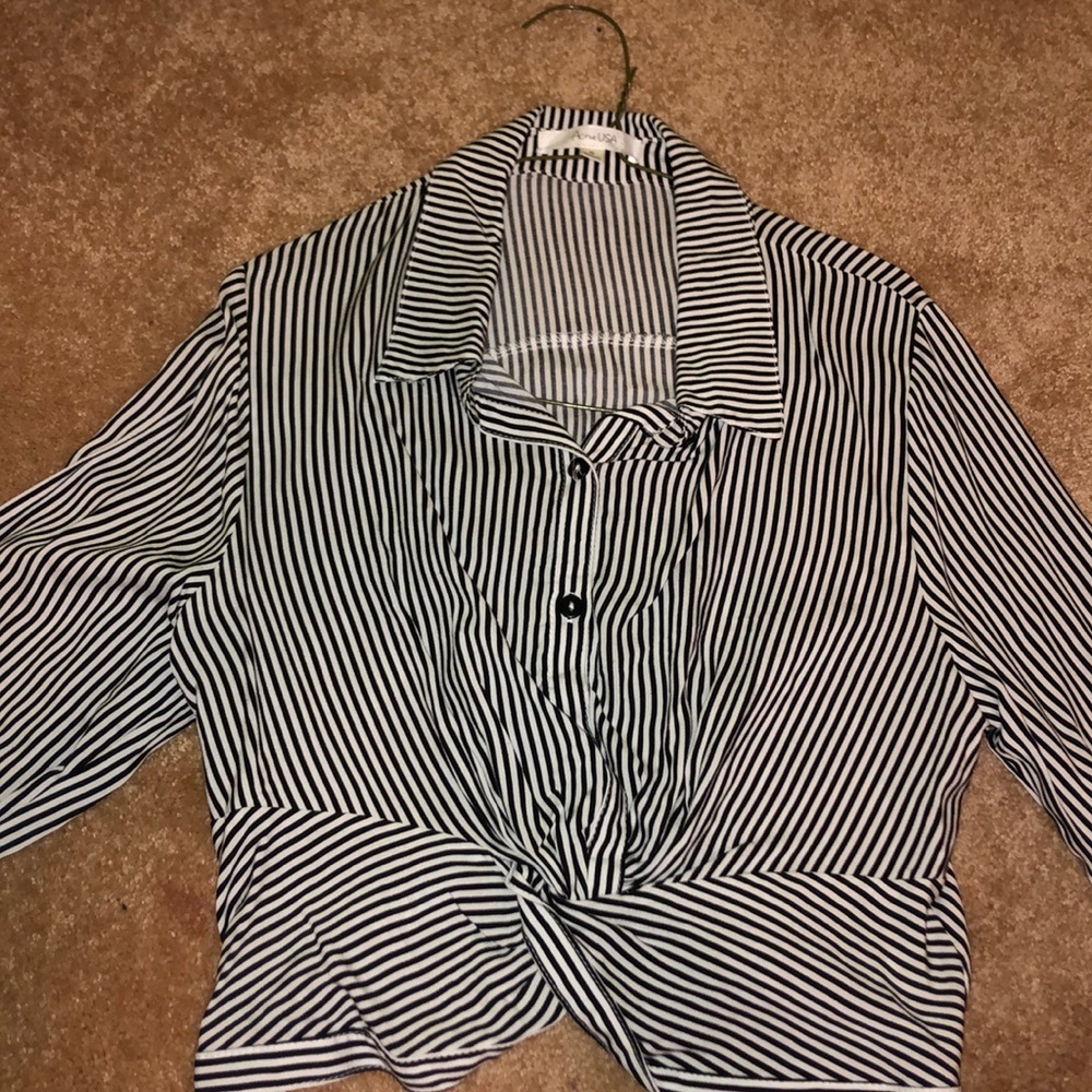 Black and white button up